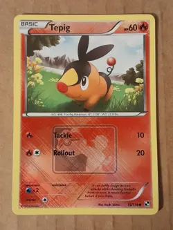 Pokemon Tepig 15/114 League Crosshatch Promo NM See Pictures - Image 1