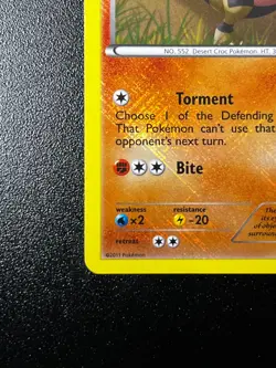 Krokorok 64/114 Black & White Stamped Reverse Cross Pokemon League Promo Card NM - Image 2