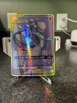 Mewtwo & Mew GX 222/236 SM-Unified Minds Full Art TAG TEAM Holo Ultra Rare - Image 1