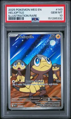 2025 POKEMON MEG EN-MEGA EVOLUTION ILLUSTRATION RARE #143 HELIOPTILE PSA 10 - Image 1