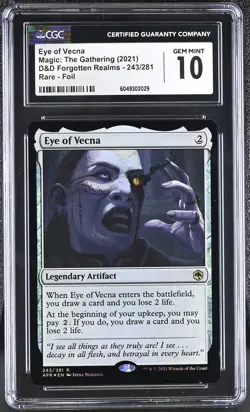 EYE OF VECNA D&D Forgotten Realms Foil Rare CGC 10 MTG [Nostalgium] - Image 1