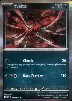 Yveltal 088/132 Rare Mega Evolution Pokemon Holo Near Mint - Image 1
