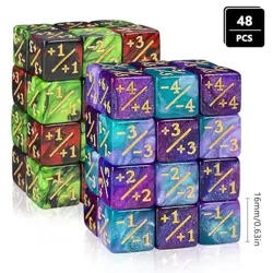 48 Pieces MTG Dice Counters Token Dice, Magic The Red Green & Blue Purple - Image 3