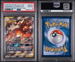 Pokemon Reshiram & Charizard GX Figure Coll. Black Star Promo SM201 PSA 8 - Image 3