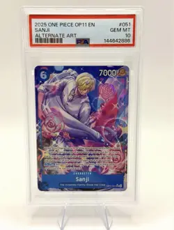 2025 One Piece Sanji Super Rare Alt Art Alternative #OP11-051 PSA 10 GEM MINT - Image 1