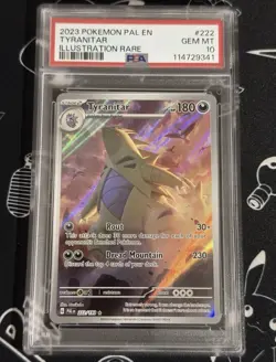 Tyranitar 222/193 Illustration Rare Pokemon 2023 Paldea Evolved IR PSA 10 Card - Image 1