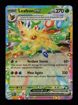 Leafeon ex 006/131 Holo Double Rare Prismatic Evolutions Pokemon Cards - Image 1