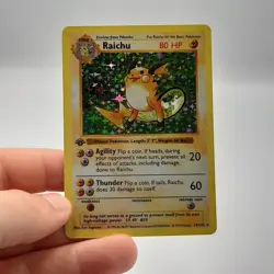 Pokemon TCG Raichu Base Set Holo Rare Card 14/102 - Image 1