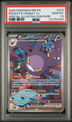 Pokemon S&V Destined Rivals #234 SIR Team Rocket's Crobat ex PSA 10 Gem Mint - Image 1