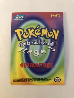 Blastoise # 09 Card E9 of 12 Topps Movie Stage 3 Pokemon Rare Card Foil . - Image 2