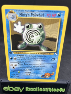 Pokemon Card 2000 Gym Heroes Set Misty's Poliwhirl 53/132 1st Edition LP F/S - Image 1