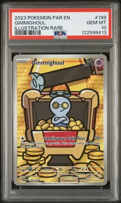 Pokemon Gimmighoul Paradox Rift Illustration Rare #198 PSA 10 Gem Mint ten - Image 1