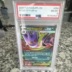 Me02 Phantasmal Flames Mega Gengar ex 056/094 PSA 8 Holo EN Double Rare - Image 1