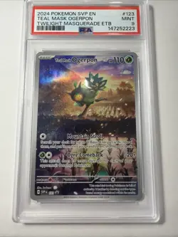 Pokemon TCG Teal Mask Ogerpon 123 Promo Holo Rare Twilight Masquerade PSA 9 MINT - Image 1