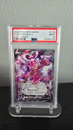 2022 POKEMON SWORD & SHIELD LOST ORIGIN #178 FULL ART/ENAMORUS V PSA 9 - Image 1