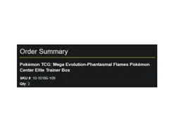 PRESALE Mega Evolution Phantasmal Flames Pokemon Center ETB Elite Trainer Box - Image 2