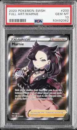 2020 POKEMON SWORD & SHIELD #200 FULL ART/MARNIE PSA 10 - Image 1