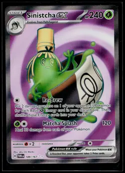 Sinistcha ex 189/167 Ultra Rare Twilight Masquerade Pokemon Holo Near Mint - Image 1