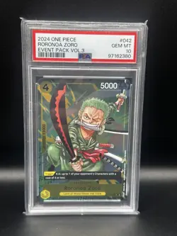 2024 ONE PIECE P-042 EVENT PACK VOL 3 PROMO RORONOA ZORO PSA 10 - Image 1