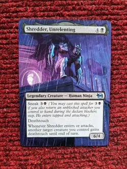 Shredder, Unrelenting MTG Teenage Mutant Ninja Turtles Hand Painted Altered Art - Image 1