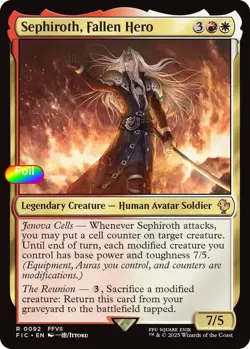Sephiroth, Fallen Hero (Surge Foil) - 92 - NM - Commander: FINAL FANTASY - Image 1