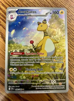Pokemon Chaos Rising Ampharos 090/086 Illustration Rare IR Full Art Holo - Image 1