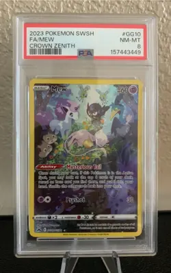 Pokemon TCG: Mew #GG10 | Full Art | Crown Zenith | Galarian Gallery | PSA 8 - Image 1