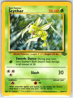 Scyther 26/64 Rare Jungle Pokemon Unlimited - Image 1