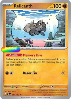 Pokemon Relicanth - 084/162 084/162 SV05: Temporal Forces Holofoil - Image 1