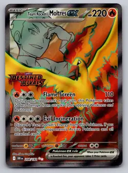 Team Rocket's Moltres ex 208/182 Ultra Rare Destined Rivals Near Mint - Image 1