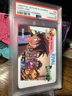 1998 POKEMON JAPANESE BANDAI CARDDASS VENDING 96 GARY OAK PSA 10 - Image 2