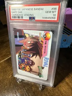 1998 POKEMON JAPANESE BANDAI CARDDASS VENDING 96 GARY OAK PSA 10 - Image 3
