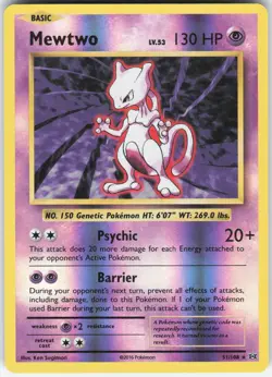 MEWTWO 51/108 RARE EVOLUTIONS POKEMON REVERSE HOLO NM - Image 1