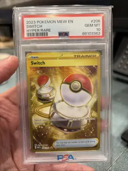 2023 POKEMON MEW EN-151 HYPER RARE #206 SWITCH PSA 10 - Image 1