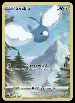 Pokemon Cards Swablu GG27/GG70 Crown Zenith Galarian Gallery Holo NM *1 - Image 1