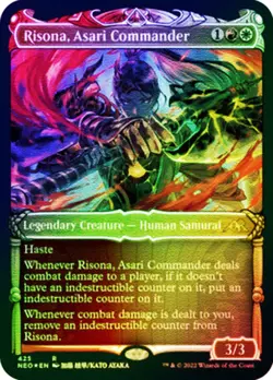 Risona, Asari Commander - Foil Etched - Showcase NM, English MTG Kamigawa: Neon - Image 1