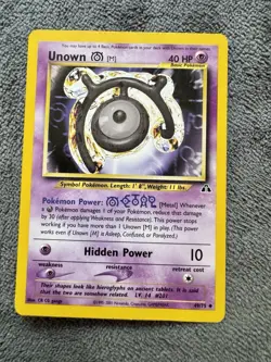 Unown [M] Uncommon Unlimited Neo Discovery 49/75 HP Pokemon TCG - Image 1