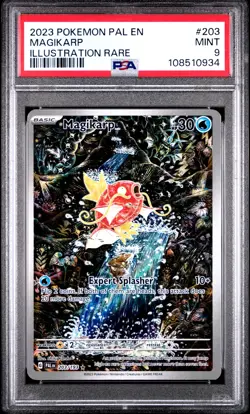 2023 POKEMON PAL EN-PALDEA EVOLVED ILLUSTRATION RARE #203 MAGIKARP PSA 9 - Image 1