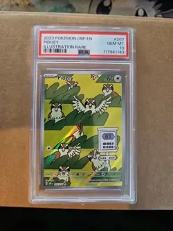 2023 Pokemon Obf En-Obsidian Flames Illustration Rare Pidgey #207 PSA 10 - Image 1