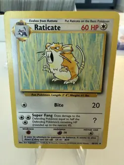 Pokemon TCG RATICATE 40/102 Base Set - Uncommon Regular Unlimited English 1999 - Image 1