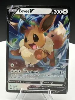 Eevee V 108/159 Holo V Rare Crown Zenith Pokemon LP - Image 3