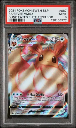 2021 POKEMON SWSH BLACK STAR PROMO #087 FULL ART/EEVEE VMAX PSA 9 - Image 1
