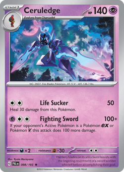 Ceruledge 098/193 R Paldea Evolved Pokemon Reverse Holo NM/M - Image 1
