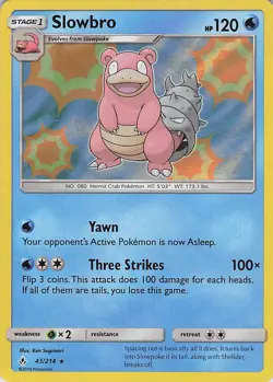 Slowbro 43/214 Holo Rare Unbroken Bonds Pokemon Holo Near Mint - Image 1