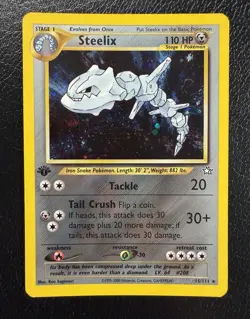 Steelix 15/111 Holo Rare 1st Edition Neo Genesis Pokemon TCG With Swirl🌀MP - Image 1