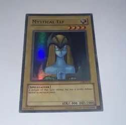Yugioh Mystical Elf LOB-E050 Super Rare Unl (LP) - Image 1