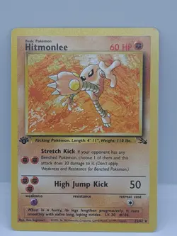 Pokemon Hitmonlee (22) 22/62 1st Edition Fossil Rare - Image 1