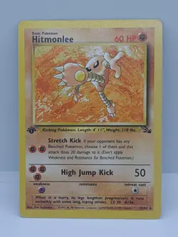 Pokemon Hitmonlee (22) 22/62 1st Edition Fossil Rare - Image 3