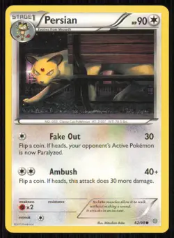 Persian 62/98 Common Ancient Origins Pokemon Moderately Played - Image 1
