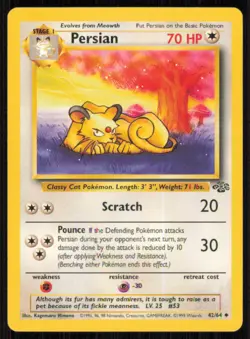 Persian 42/64 Uncommon Jungle Pokemon Unlimited Lightly Played - Image 1